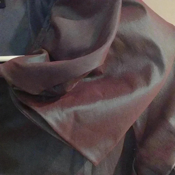 Samuel Dong women's small iridescent black zip snap lined balloon sleeves jacket - Picture 3 of 6